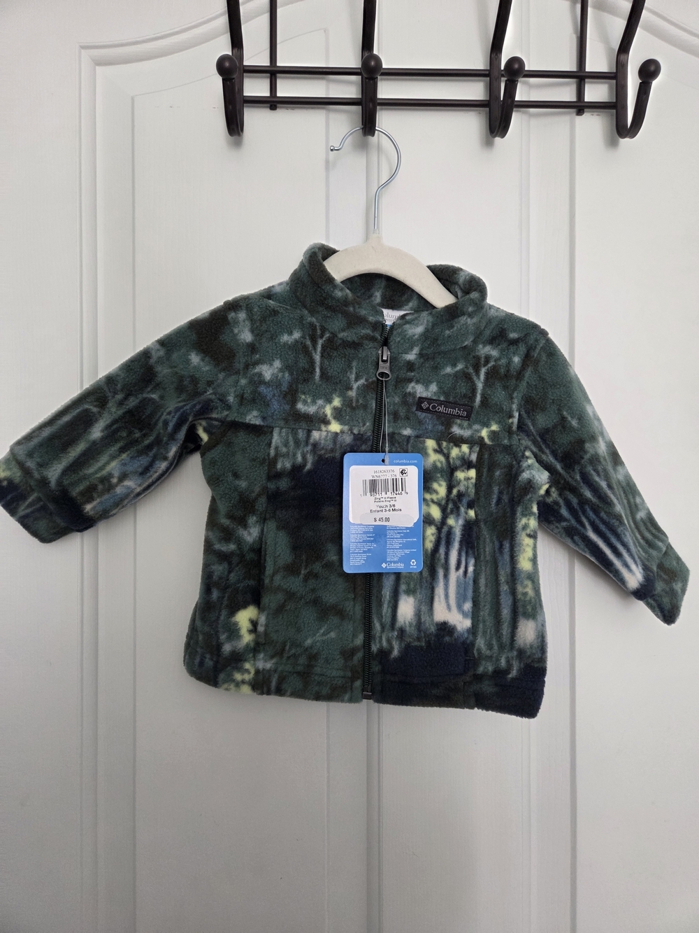 Columbia Kids Green Tie-Dye Fleece Jacket with Yellow Accents